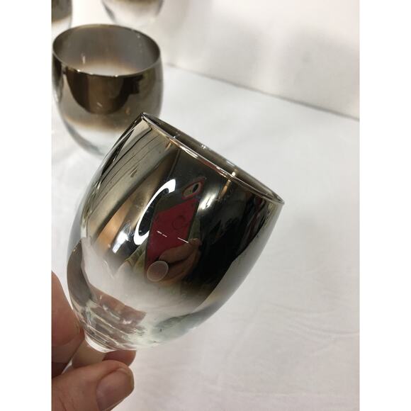 Set of 5 Vintage Atomic Silver Fade Wine Glasses‎ Made in France - Picture 7 of 9